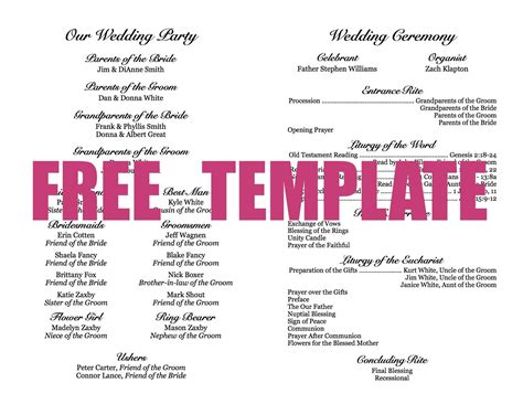 Beachy keen wedding program template