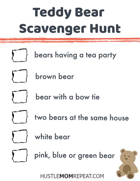 Bear Hunt Scavenger Hunt