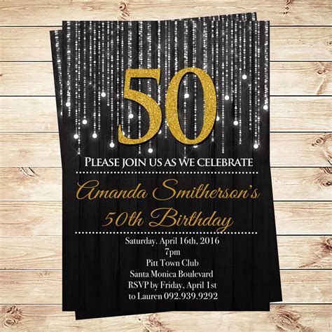 Beautiful 50th Birthday Invitation Templates for a Classy Celebration