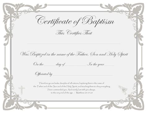 Beautiful Baptism Certificates