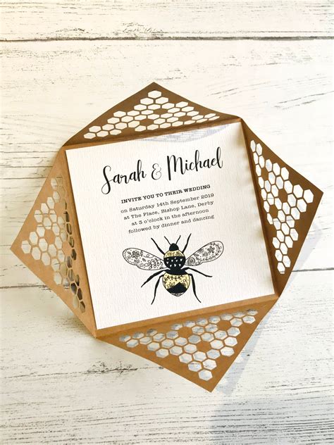 Beautiful Bee Wedding Invitation