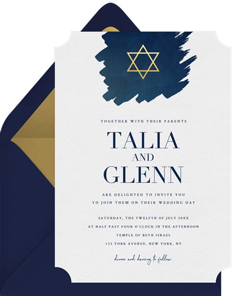 Beautiful Jewish Wedding Invitation Template