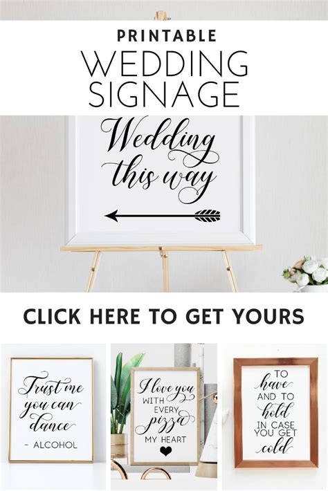 Beautiful Printable Wedding Signs