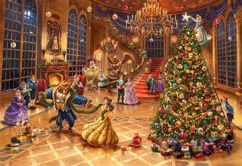 Beauty and the Beast Christmas coloring page