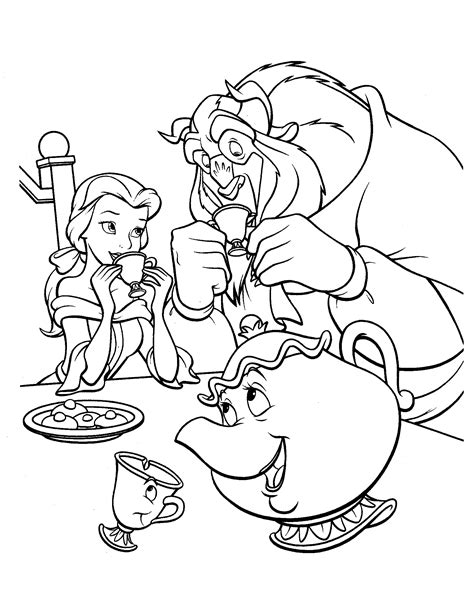 Beauty and the Beast Coloring Pages for Kids