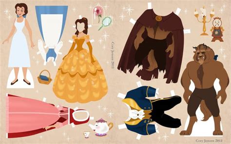 Beauty and the beast paper doll