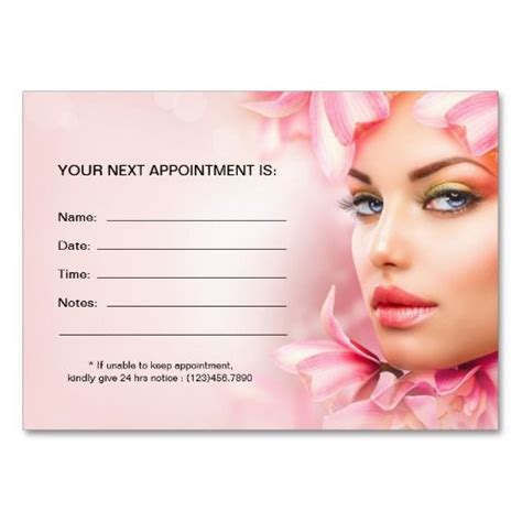 Beauty Appointment Card Template