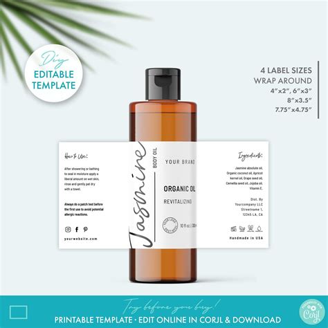 Beauty Label Template