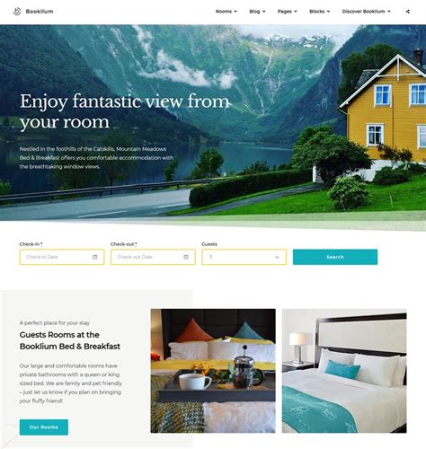 Bed and breakfast website templates