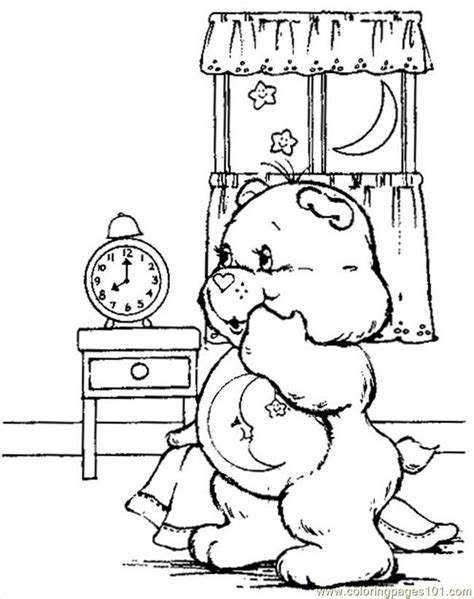 Bedtime Bear coloring page printable for kids