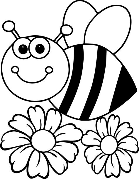 Bee coloring page 1