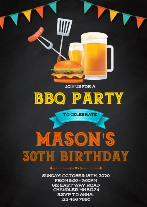 Beer and BBQ Birthday Template