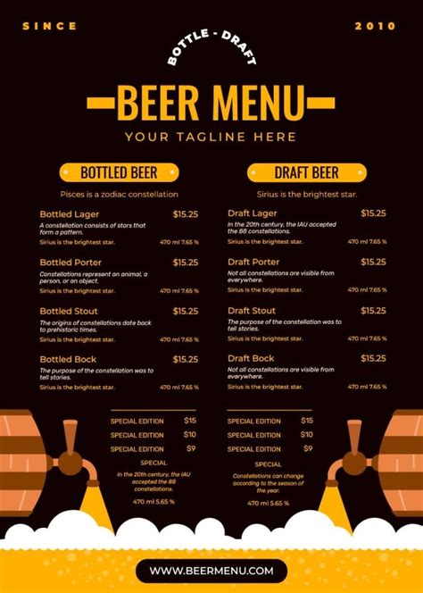 Beer Barrel Food Menu Ideas