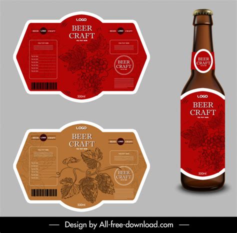 Beer label design template free with minimalist designs