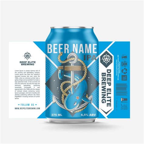 Beer label design template with modern design elements