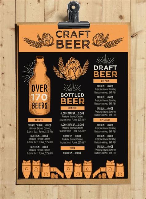 Beer menu design inspiration