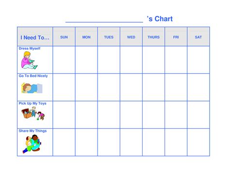 Behavior Chart Templates Printable