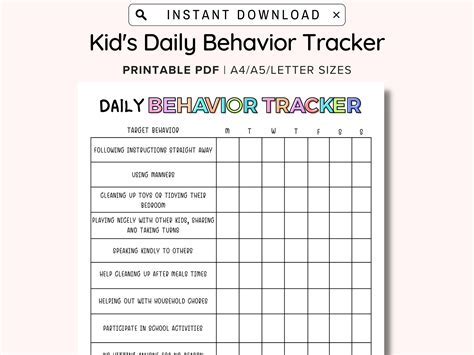 Behavior Charts for Kids