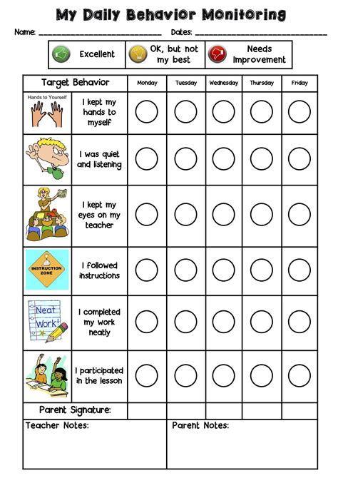 Behavior Charts for Kids Example 4