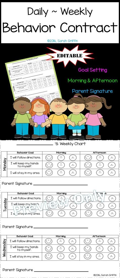 Behavior Contracts and Charts for Kids