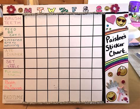 A behavior sticker chart template with a fun design