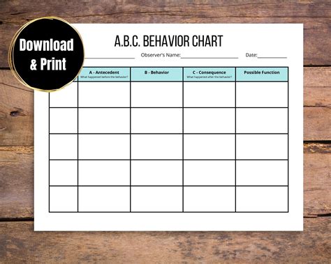 Behavior Tracking Chart Example