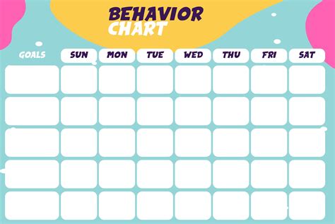 A behavioral chart printable with a fun design