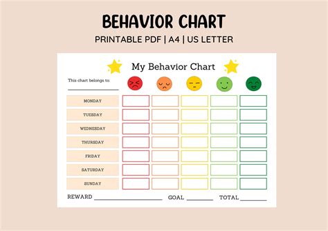 Behaviour Management Reward Chart Printable