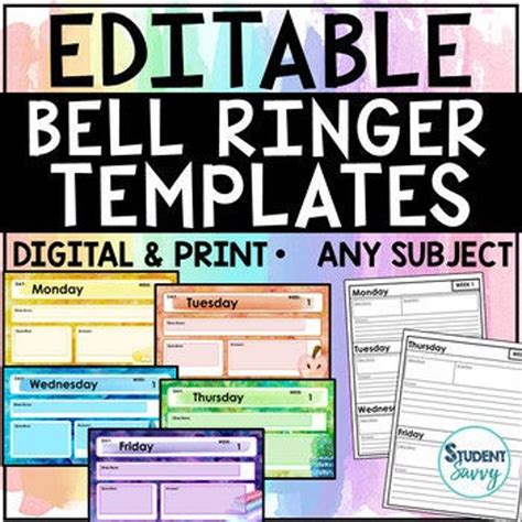 Bell Ringer Template for Educators