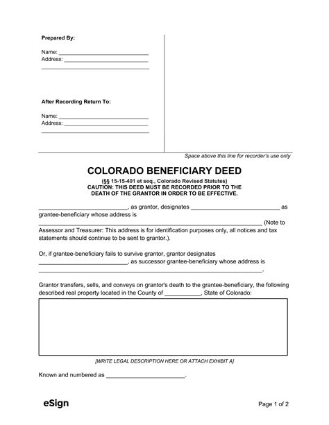 Beneficiary Deed Colorado Template Image 5