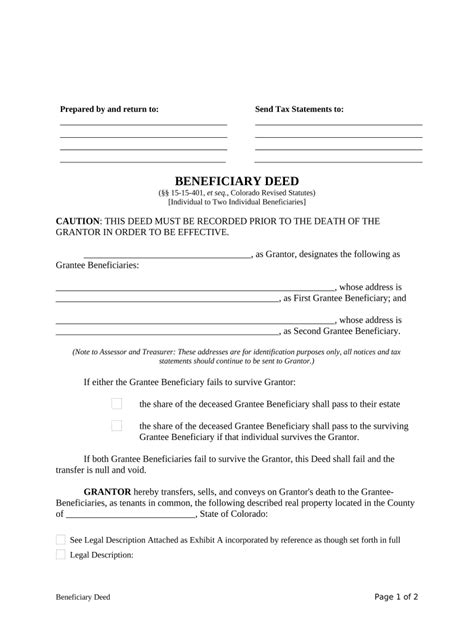 Beneficiary Deed Colorado Template Image 8