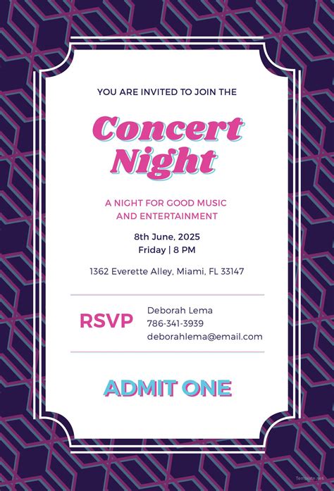 Benefit Concert Invitation Template