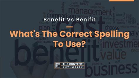 Benefit Spelling Tips