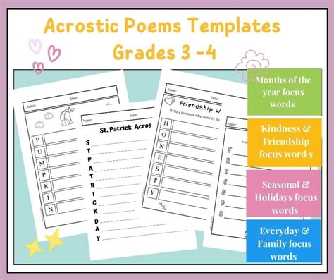 Benefits of Acrostic Poem Template