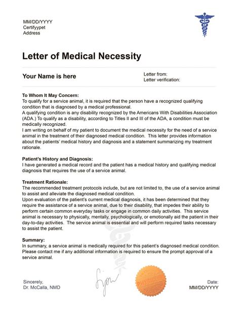 Benefits of Medical Necessity Service Dog Letter