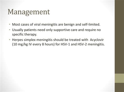 Benefits of Meningitis Supportive Therapy