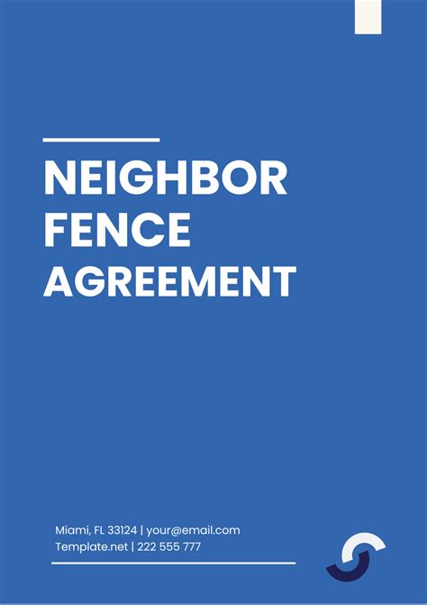 Benefits of Neighbor Fence Agreement Template