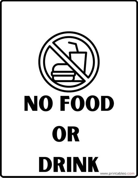 A sign prohibiting food and drinks in a hospital