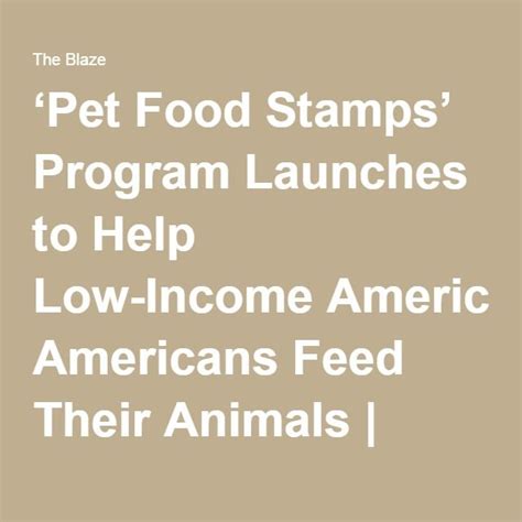 Benefits of Pet Food Stamp Programs