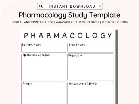 Benefits of printing pharmacology study guide