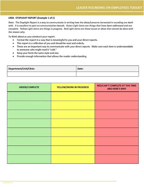 Benefits of using a stoplight report template