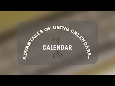 Benefits of Using a Calendar