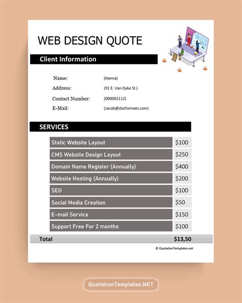 Benefits of Website Development Quote Template