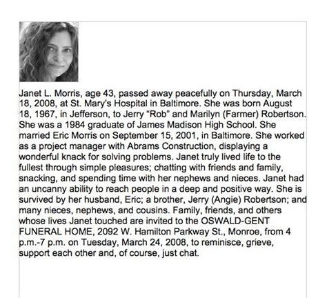 Berardinelli Obituary Example