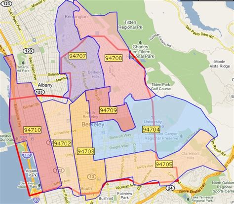 Map of Berkeley Zip Codes