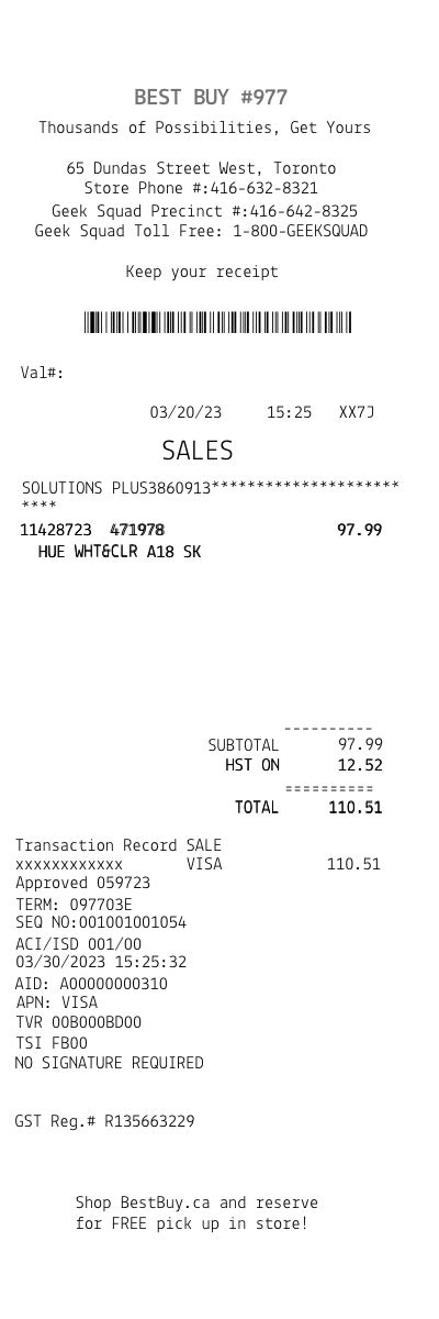 Best Buy Receipt Template Example