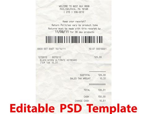 Best Buy Receipt Template Products Example 2