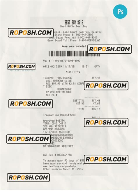 Best Buy Receipt Template Serial Numbers Example