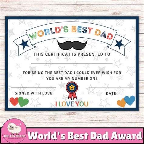 Best Dad Certificate Template Free Printable 4