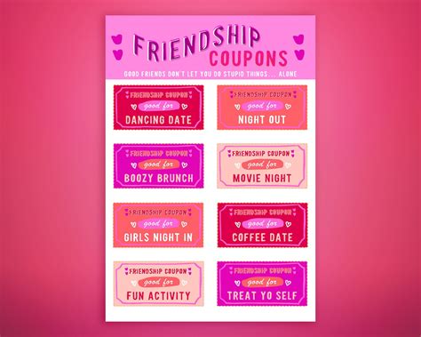 Best friend coupon template design